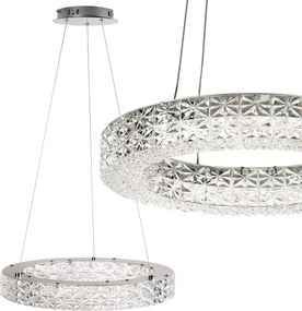 Toolight Toolight, LED stropné krištáľové svietidlo 40cm, 24W, 4000K, MS004-CP, chrómová, OSW-09614