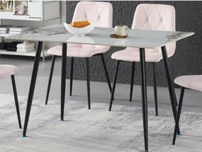 Jedálenský stôl Agne 120x80 cm, biely mramor%