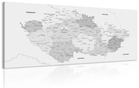 Obraz elegantná šedá mapa Česka - 120x60