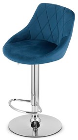 Modrá barová stolička VELVET KAST