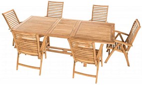 DEOKORK Záhradné polohovacie kreslo SANTIAGO (teak)