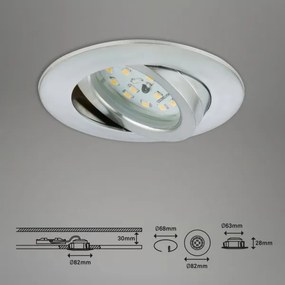 Briloner 7296-039 - SADA 3x LED kúpeľňových podhľadových svietidiel 1xLED/6,5W/230V IP23