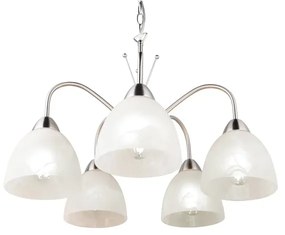 Závesné svietidlo so skleneným tienidlom v bielo-striebornej farbe ø 55 cm Dobby – Trio
