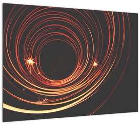 Sklenený obraz abstraktných liniek (70x50 cm)