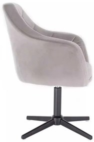 LuxuryForm DESIGN Kreslo ANDORA VELUR na čiernom kríži - svetlo šedé