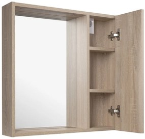 Aqualine Aqualine, ZOJA/KERAMIA FRESH STRIP galérka s LED osvetlením, 60x60x14cm, pravá, dub platin, 45028S