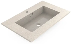 Umývadlo Unit80, biele polar / integrované