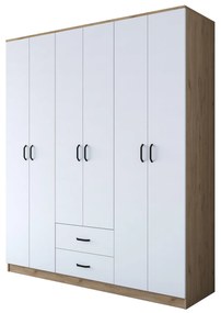 Šatníková skrňia Bastet 2337 (orech + biela). Akcia -19%. Vlastná spoľahlivá doprava až k Vám domov. 1101409