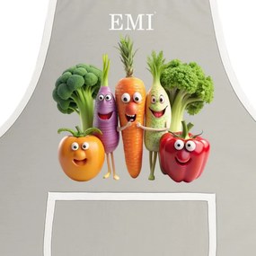 Kuchynská zástera Happy Veggie EMI, sivá