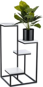STOJAN NA KVETINÁČ KASKADA 79X40X40 CM ČIERNA/BIELA