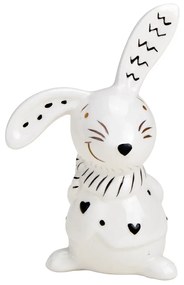 Keramický zajko BUNNY BACK 10 cm biely