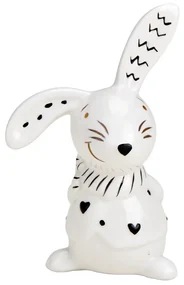Keramický zajko BUNNY BACK 10 cm biely