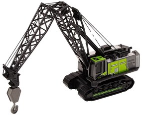LEAN TOYS Pásový žeriav s kovovým hákom 1:55, čierno-zelený