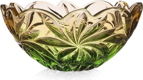 KRIŠTÁĽOVÁ MISKA BOHEMIA FLORA AMBER GREEN 280MM