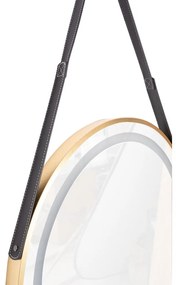 Tutumi Tutumi, LED zrkadlo 60cm so zlatým rámom na čiernom páse YH-3339, zlatá matná, HOM-01504