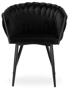 Jedálenská stolička COFTON zamatová, čierna