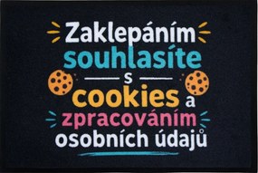 Mercury Flooring, Rohožka Zaklopaním súhlasíte s cookies 40x60 cm, 40x60, čierna