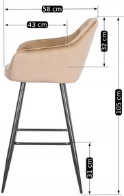 PROXIMA.store - Čalúnené barové kreslo SALEM FARBA: béžová