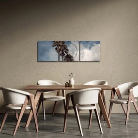 Obraz - Palmová dráma (s hodinami) (90x30 cm)