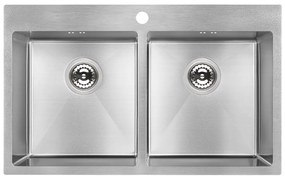 Laveo Marmara, 2-komorový nerezový drez 780x480x200 mm, oceľová, LAV-SAM_020T