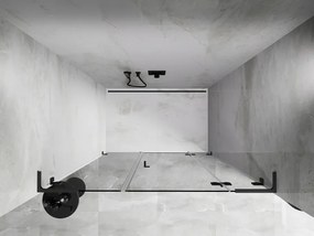 Mexen Lunar L, pravé otočné sprchové dvere 135 cm, 8mm číre sklo, grafitový profil, 834SL-135-050-95-00-P