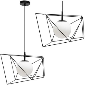 Toolight, závesná stropná lampa 1xE27 APP1022-1CP, čierna-biela, OSW-06112