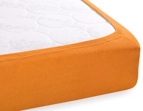 Froté napínacie prestieradlo na extra vysoký matrac FR-006 Oranžové 90 x 200 - výška 40 cm