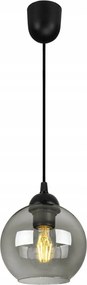 Závesné svietidlo Haga, 1x grafitové sklenené tienidlo,lp