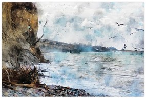 Obraz - Útes, akvarel (90x60 cm)