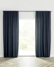 Záves BASIC s navliekacou riasiacou páskou 140x280 cm tmavomodrý 1 ks.