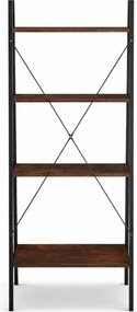 Vintino LOFTIS 4-úrovňový regál 147x60x35 cm čierno-hnedý