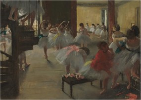 Sklenený obraz - Edgar Degas, The Dance Class, reprodukcia (70x50 cm)