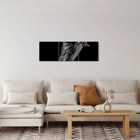 Obraz - Mužský akt (s hodinami) (90x30 cm)