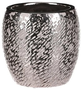Keramický obal na kvetináč Silver pr. 17cm, strieborná