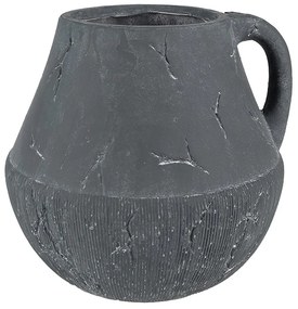 Tmavosivý dekoratívny obal na kvetináč s uchom Édith L - 23*23*21 cm