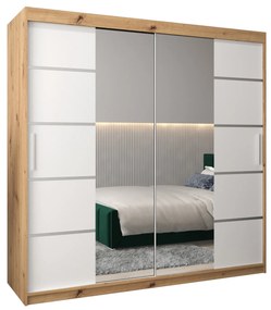 Šatníková skriňa 200 cm Verika 4 200 (dub artisan + biela). Akcia -19%. Vlastná spoľahlivá doprava až k Vám domov. 1064301
