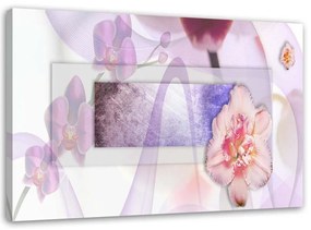Obraz na plátně Květinová abstrakce Fialová - 90x60 cm