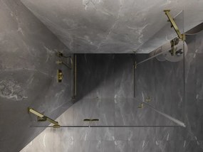 Mexen Lunar Duo, výklopný sprchový kút 85 x 75 cm, 8mm číre sklo, zlatý profil, 834-085L-075P-50-00