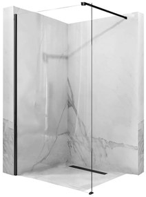 Rea AERO, sprchová zástena WALK IN, 1-krídlová, 120 x 195 cm, čierna matná-transparentná, REA-K6599