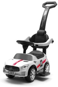 Detské odrážadlo so zvukom a vodiacou tyčou Baby Mix RACER biele