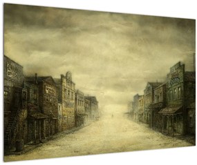 Obraz westernového mestečka (90x60 cm)