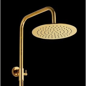 Invena Trend, sprchová súprava s termostatickou batériou, ručnou a hlavovou dažďovou sprchou, zlatá lesklá, INV-AU-16-009-X