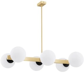 Argon 2549 - Luster na tyči FREEMONT 6xE27/15W/230V zlatá/biela/čierna