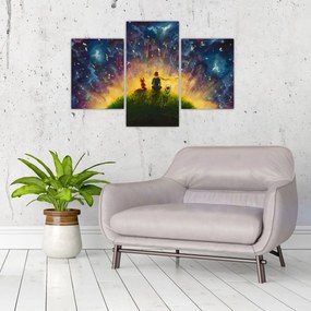 Obraz - Malý princ a líška (90x60 cm)