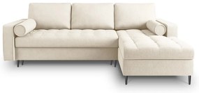 Svetlobéžová rozkladacia rohová pohovka Milo Casa Santo, pravý roh