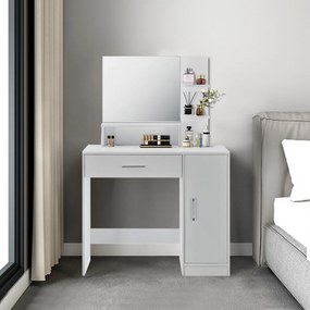 Toaletní stolek se zrcadlem ModernHome bílý