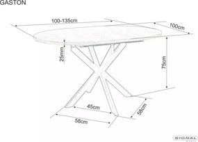 Jedálenský rozkladací stôl Gaston 100/135 cm - výber z 3 prevedení