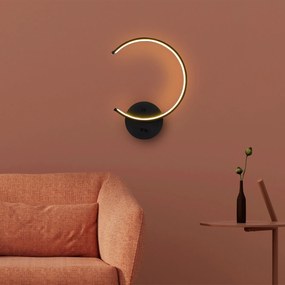Nástěnné LED svítidlo Moon černé