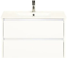 Kúpeľňový nábytkový set Dante 80 cm s keramickým umývadlom biela vysoko lesklá