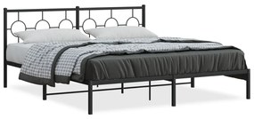 Kovový rám postele s čelom čierny 180x200 cm 376230